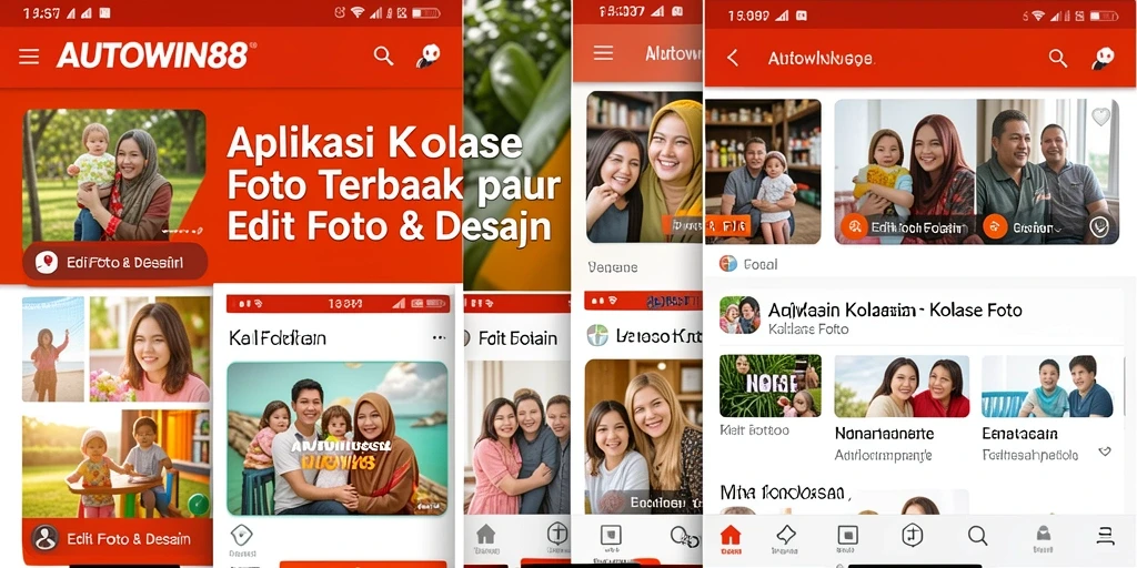 Tampilan antarmuka AUTOWIN88 dengan fitur kolase foto yang user-friendly.