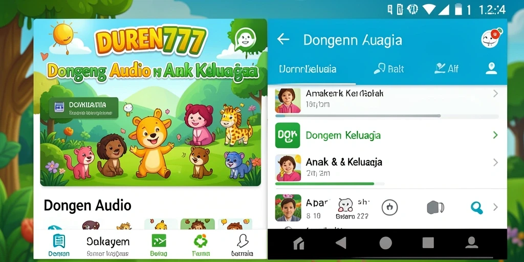 Antarmuka DUREN777 yang menarik dan mudah digunakan untuk mendengarkan dongeng audio.