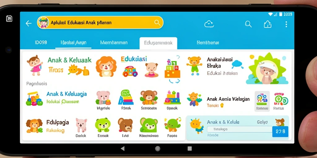 Tampilan antarmuka edukatif yang menarik dan interaktif.