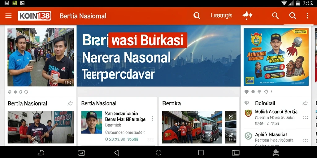 Antarmuka KOIN138 menampilkan berita nasional terkini secara menarik.