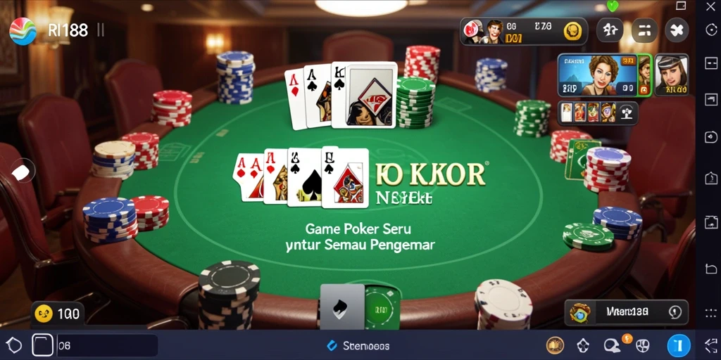 Tampilan antarmuka <strong>RI188</strong> yang menarik saat bermain poker.